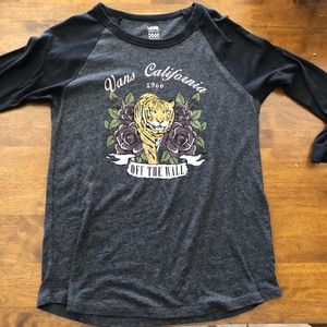 Medium vans shirt with tigers and roses.
